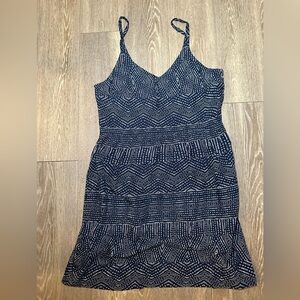 RVCA Navy and White Patterned Dress